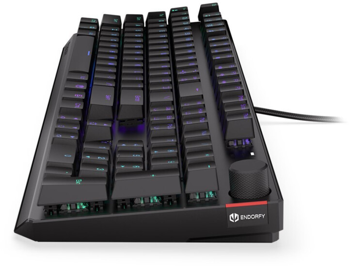 Tastierë Endorfy Thock, Gaming, Kailh Brown, RGB LED, e zezë, US