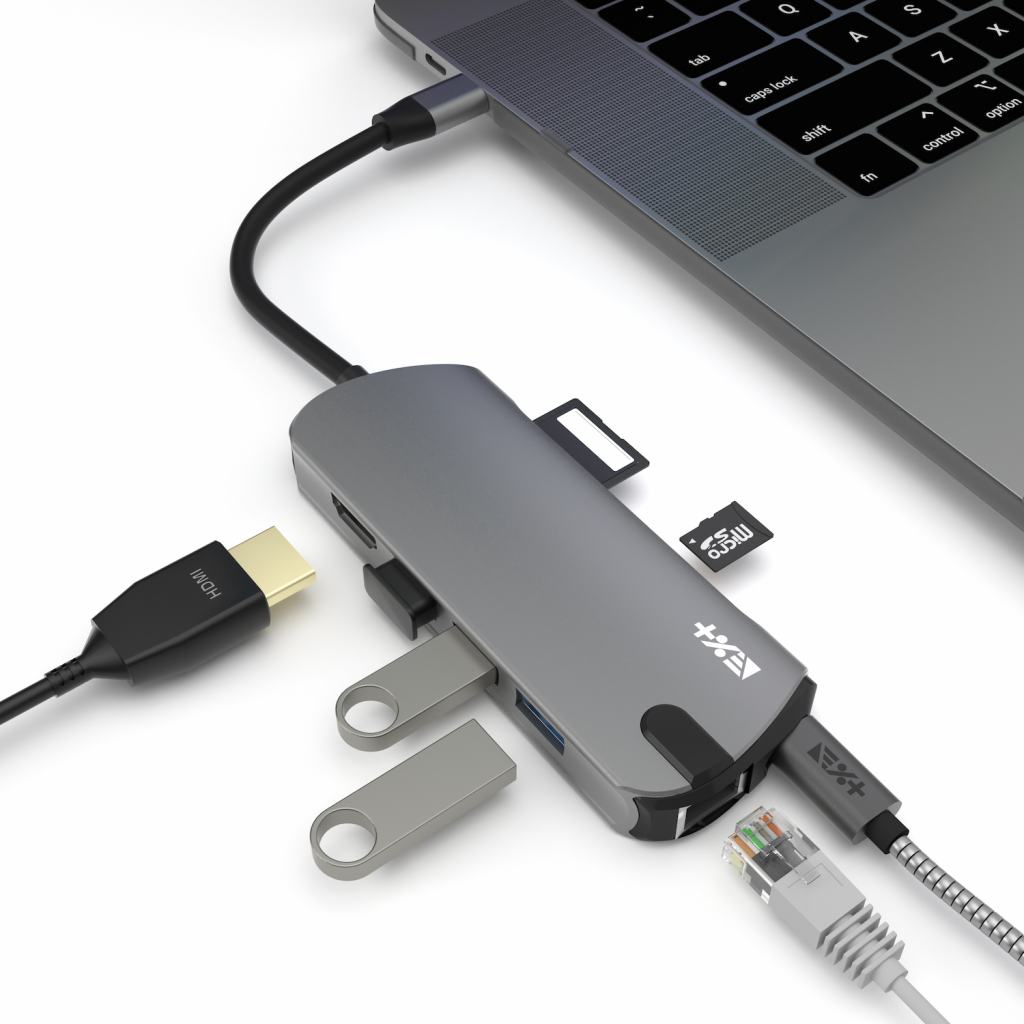  Përshtatës Next One USB-C Pro Multiport, i hirtë