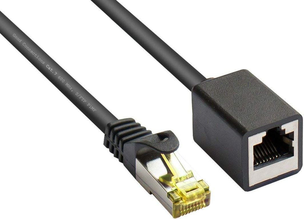 Kabllo rrjeti Rj49 Networks Cat 7 S/FTP, 0.5 m, lidhës të pozicionuar me ar, i zi