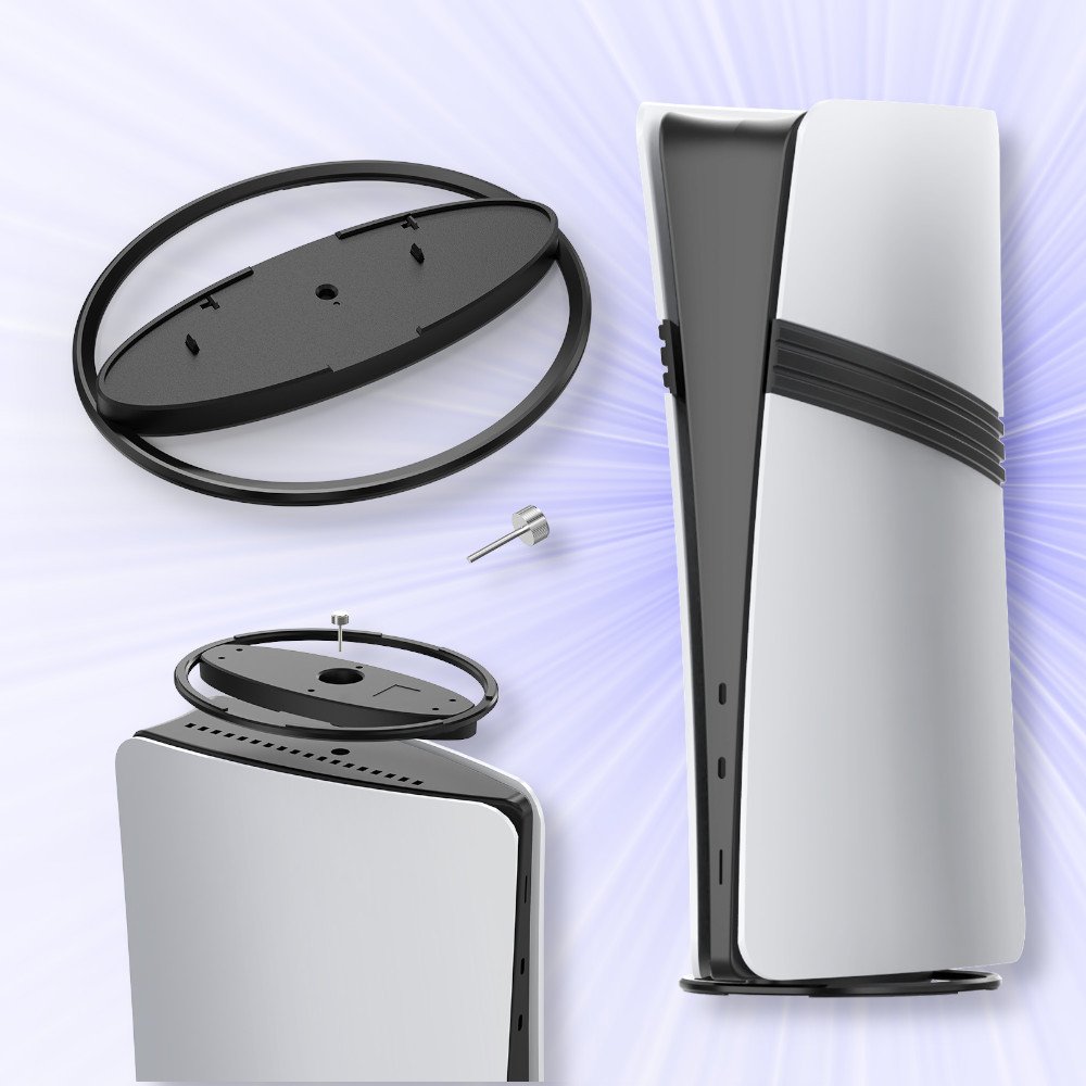 Mbajtëse konsolë Yaxo Coaster Thunder Impact, për PS5 PS5 Slim PS5 Pro, e zezë