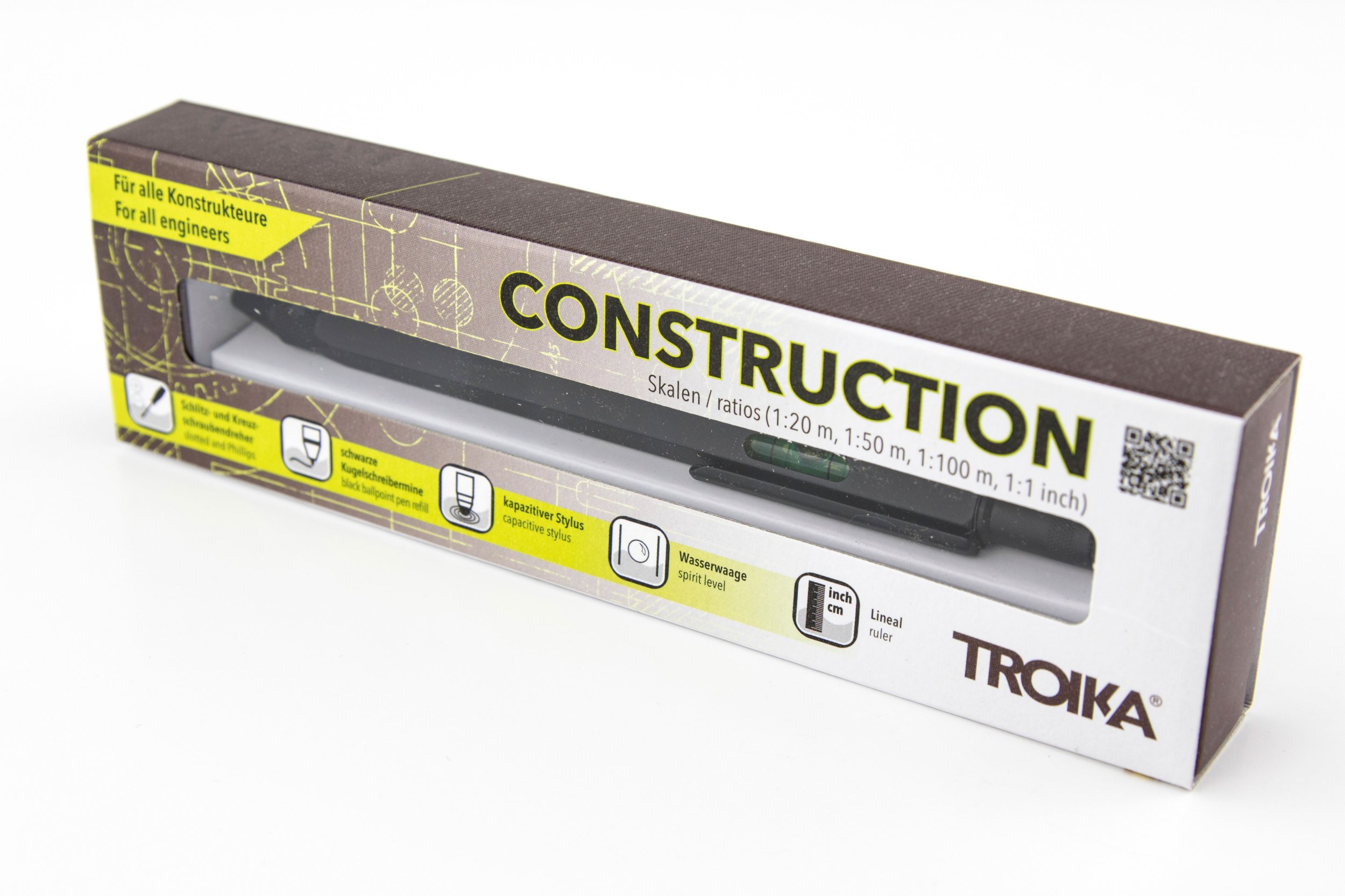 Stilolaps shumëfunksional Troika Construction, me vizore dhe kaçavidë, i zi me gold