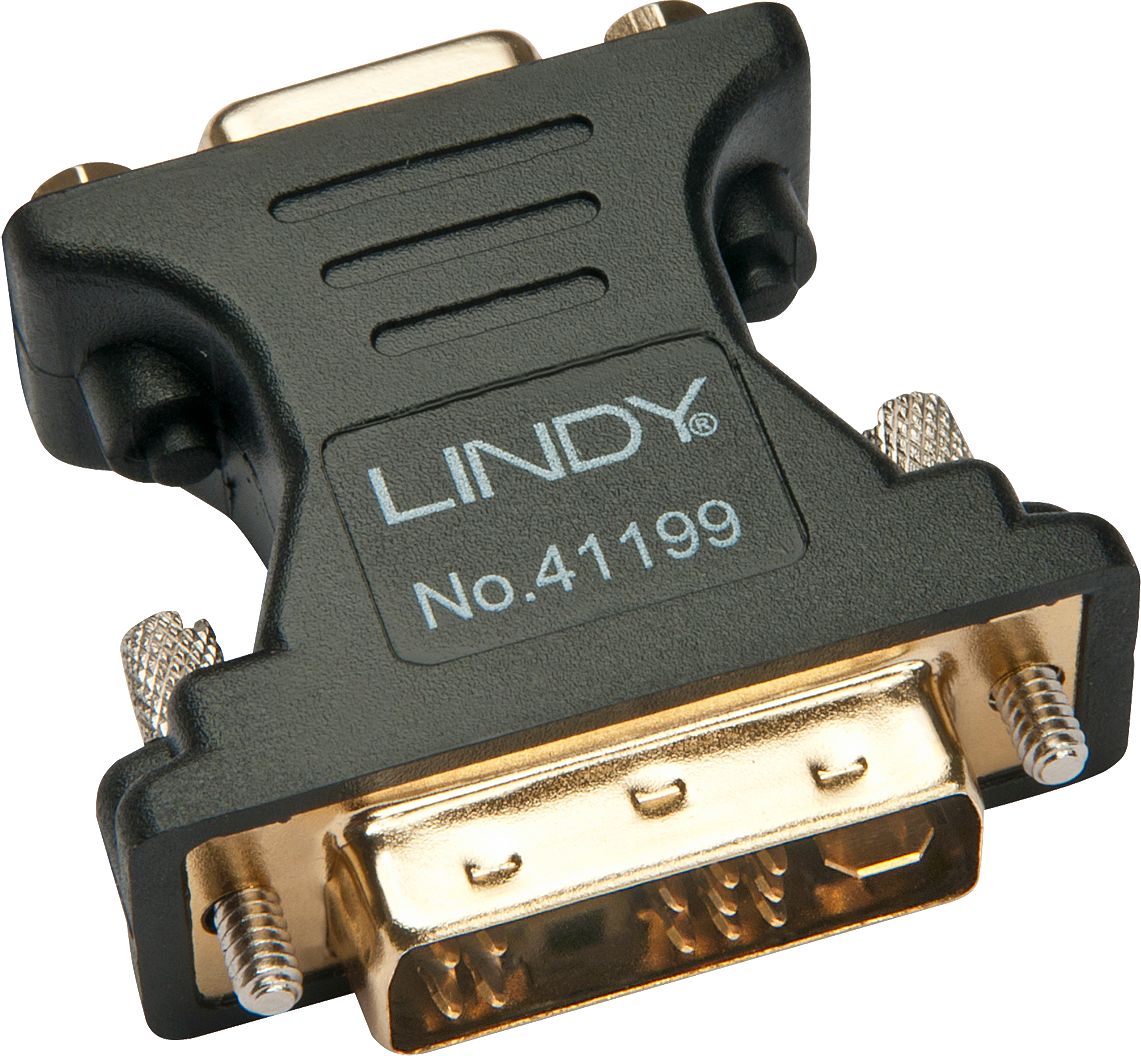 Përshtatës Lindy AV DVI-A në D-Sub (VGA), i zi