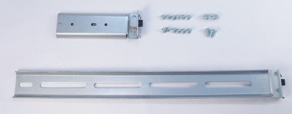 Set shina teleskopike rack Inter-Tech IPC 455mm, çelik, argjendtë