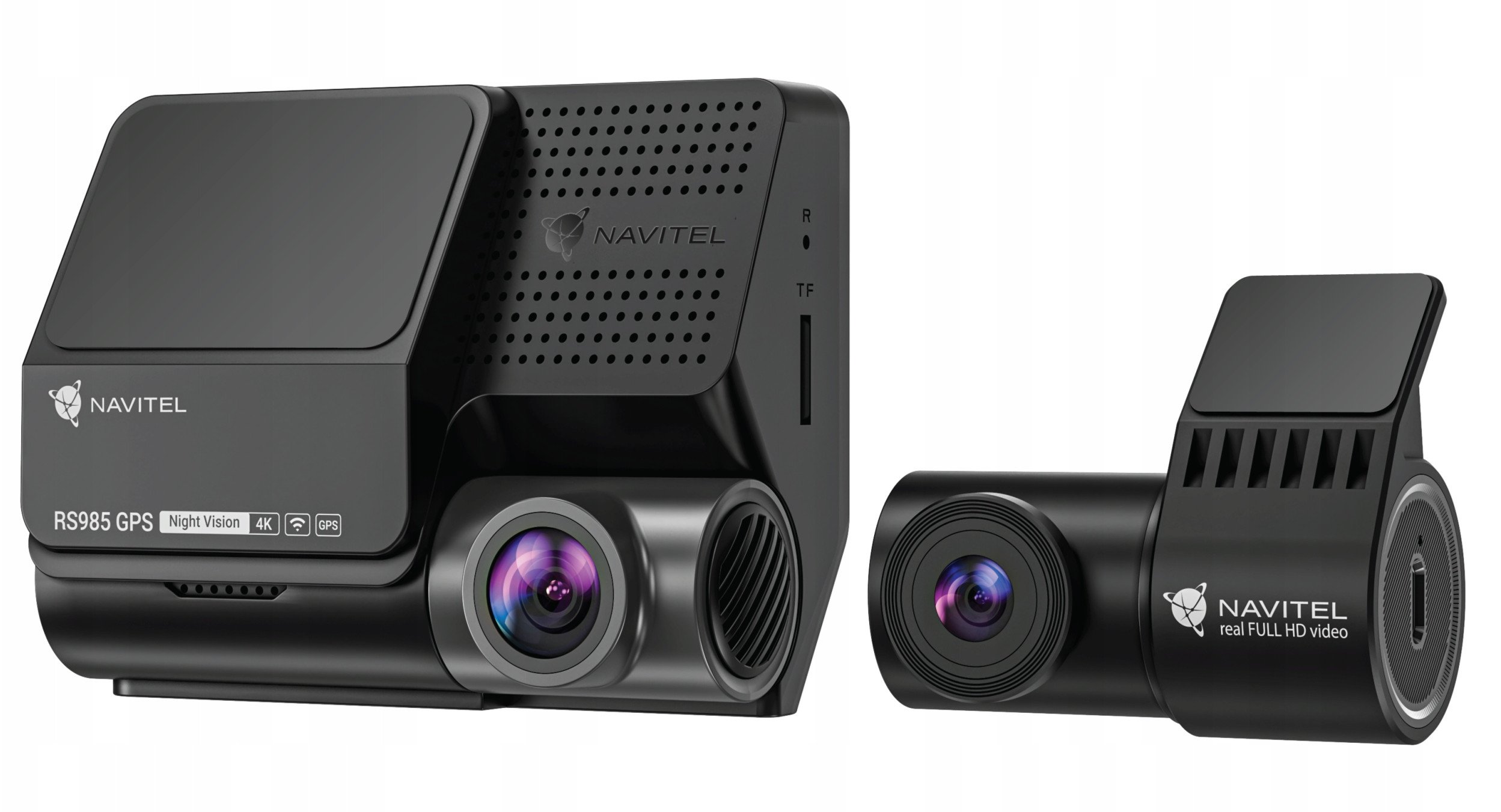 Kamera dyshe për veturë Navitel RS985 GPS, 4K, Wi Fi, e zezë