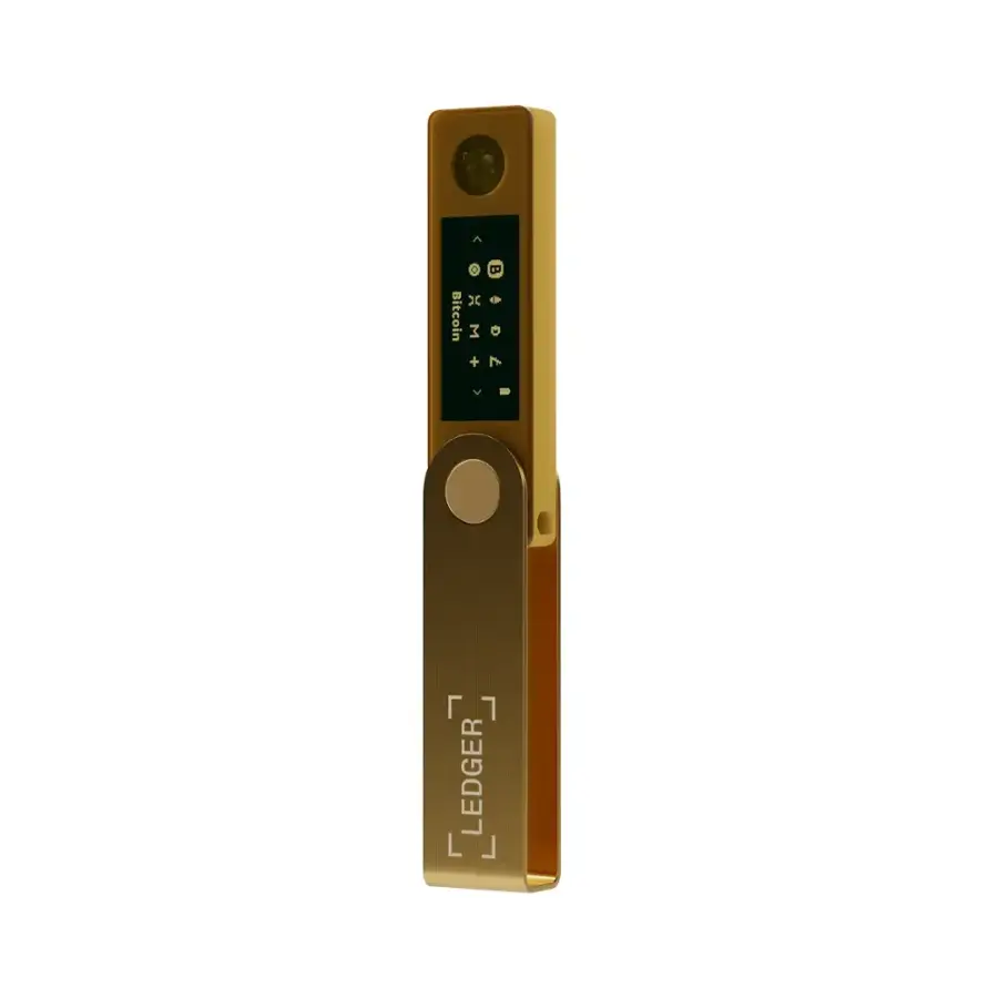 Pajisje për kriptovaluta Ledger Nano X, e artë
