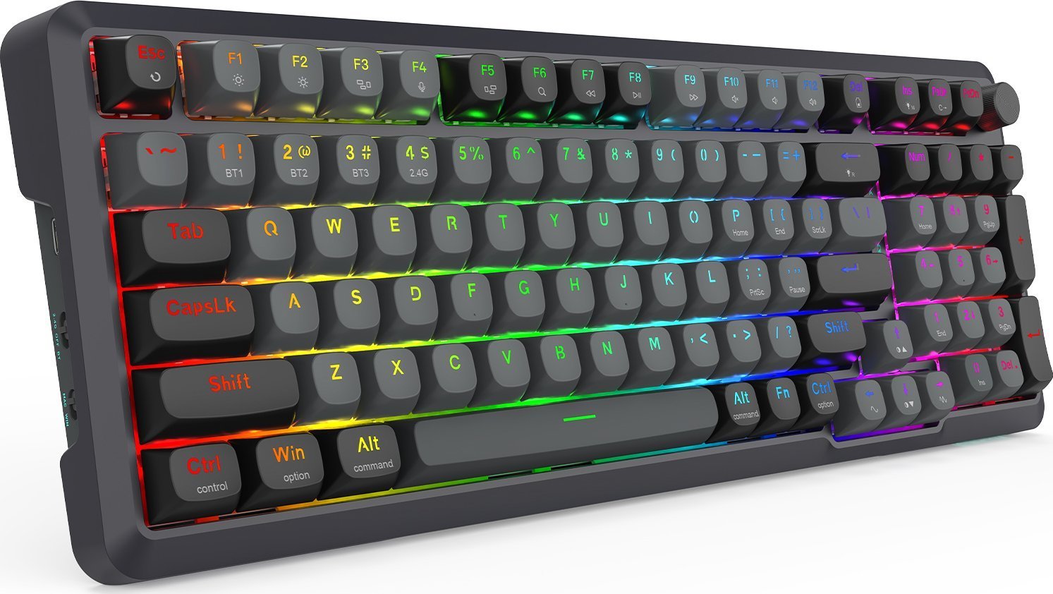 Tастатура гејминг Redragon Bragi K688 Pro, механичка, RGB, со и без кабел, црна