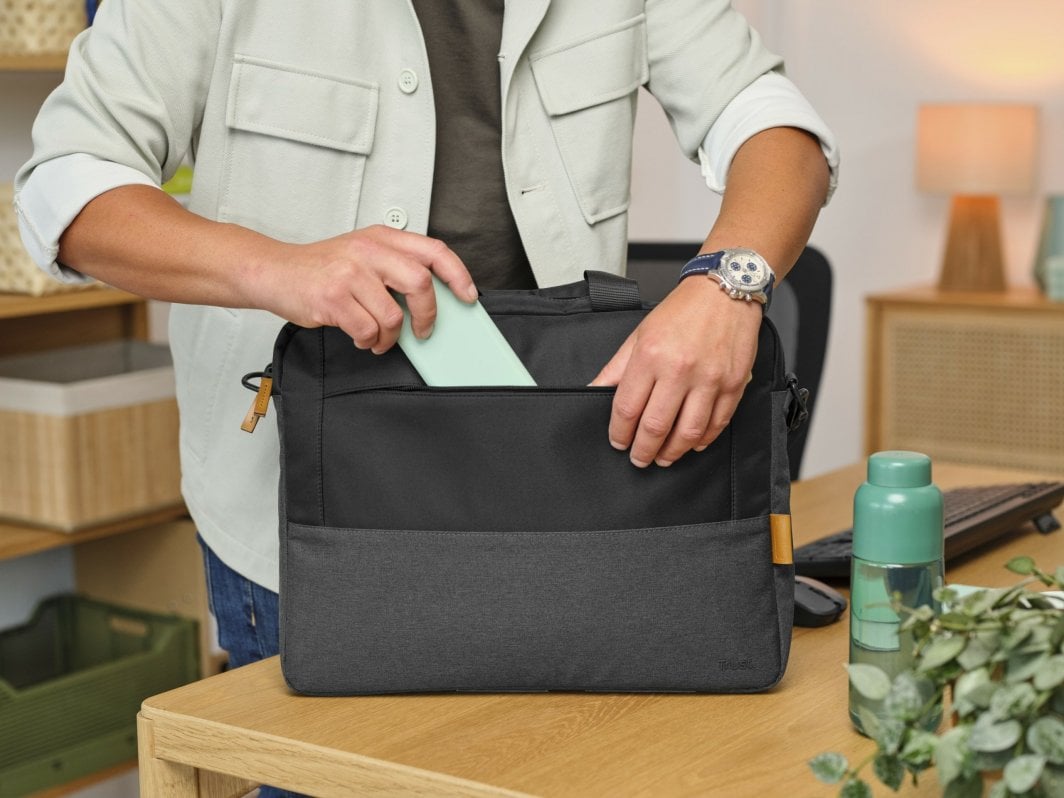 Çantë për laptop Trust Lisbon, 16", material i ricikluar, e zezë