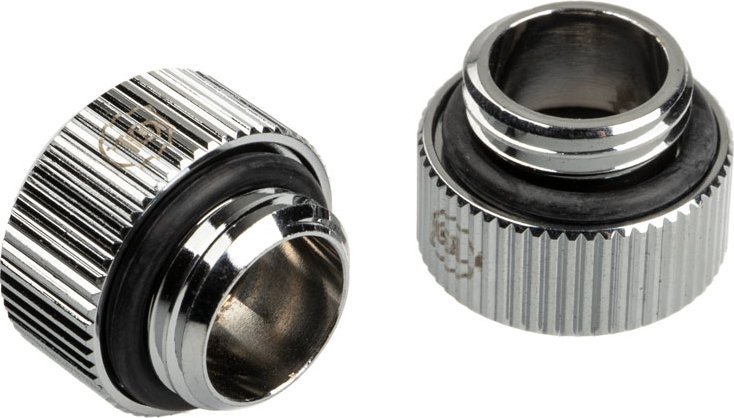 Lidhëse për tuba të fortë Bitspower Touchaqua, 12mm, set 2 copë, argjend