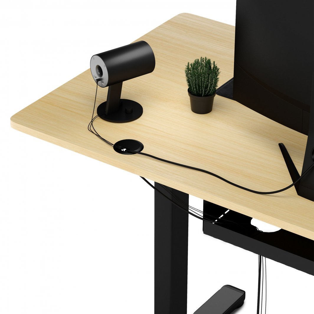 Tavolinë elektrike SENSE7 Nojo, 120cm x 60cm, e zezë/ druri e hapur