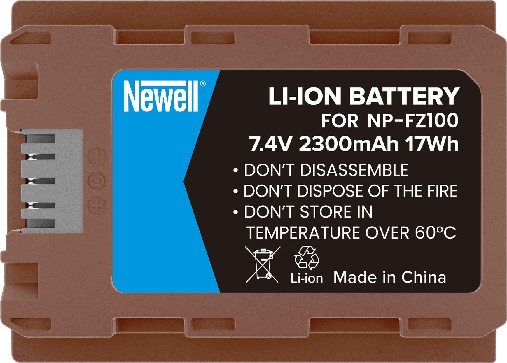 Bateri për kamera Newell NP-FZ100, 2300mAh, USB C, e zezë