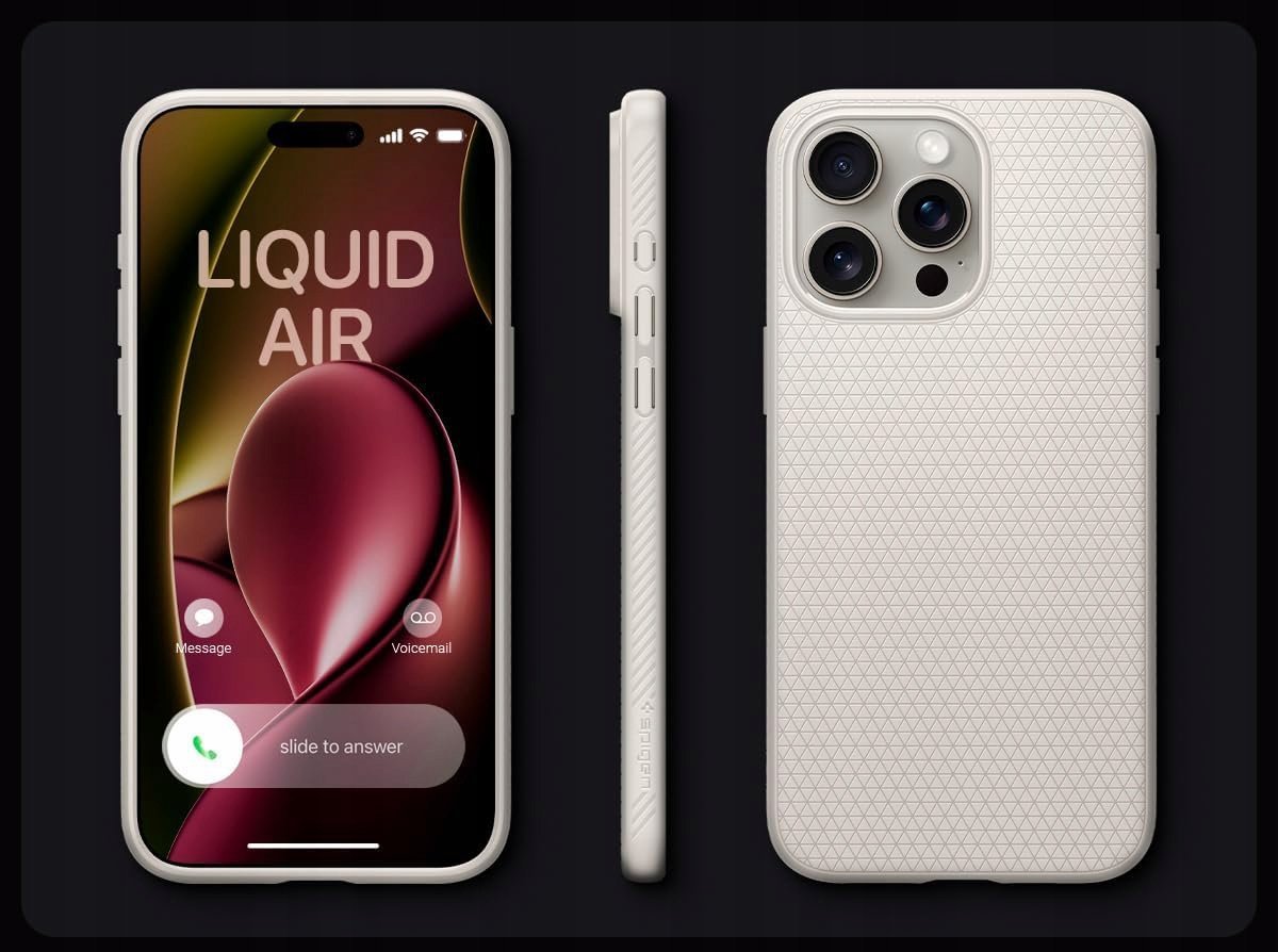 Mbrojtëse telefoni Spigen Liquid Air, për iPhone 16 Pro, titanium