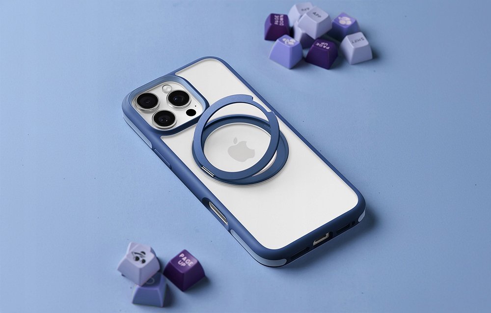 Mbulesë telefoni Torras Ostand R Fusion për iPhone 16 Pro Max, mbrojtje e rritur, dizajn i hollë, blu