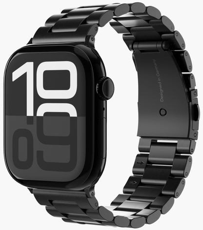 Rrip dore Vonmählen Link Bracelet 2, çelik inox 316L, për Apple Watch 44 45 46 49 mm, i zi