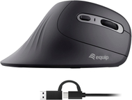 Вертикален глушец со кабел Equip 245119, ергономски, USB A USB C, црн