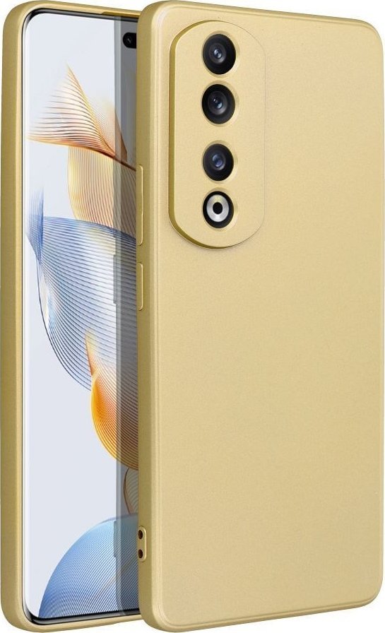 Futrollë metalike Honor 90 Pro 5G, TPU, me mikrofibër, ngjyrë ari