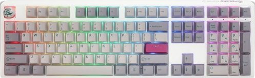 Tastierë gaming Ducky One 3 Mist Grey, mekanike Cherry MX Ergo Clear, RGB, gri