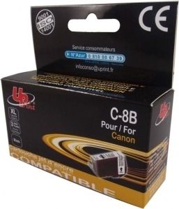 Мастило за печатач UPrint C-8B, за Canon, црно