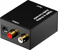 Konvertues audio Mozos VICTOR-2, Toslink/SPDIF në 2x RCA, me adaptor, i zi