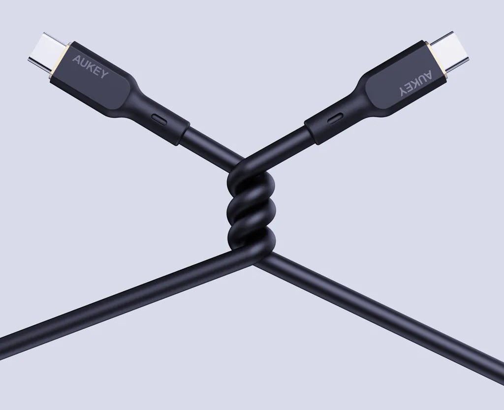 Kabllo Aukey, USB C / USB C, 1.8 m, e zezë