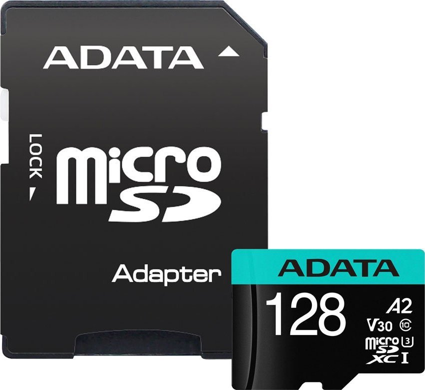 Kartë memorie ADATA Premier Pro, 128GB, MicroSDXC UHS I U3 V30 A2, me adapter SD