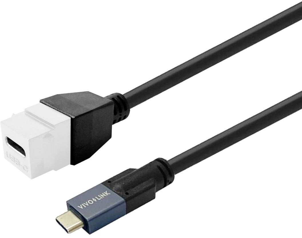 Модул кистон VivoLink USB-C женски, за ѕиден панел, бел