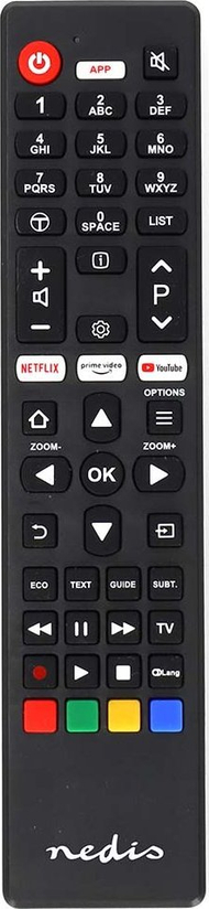 Telekomandë Nedis për TV TCL Thomson, infra të kuqe, butona Netflix Amazon Prime YouTube, e zezë