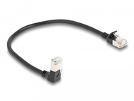 Kabllo rrjeti Delock RJ45 Cat.6A, S/FTP Slim, 0.25m, e zezë