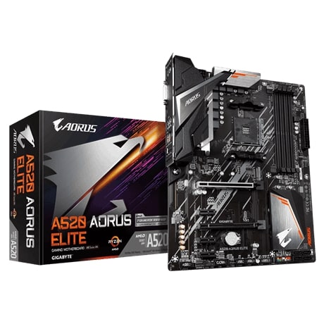 Pllakë amë Gigabyte A520 AORUS ELITE, ATX, AM4, DDR4, e zezë