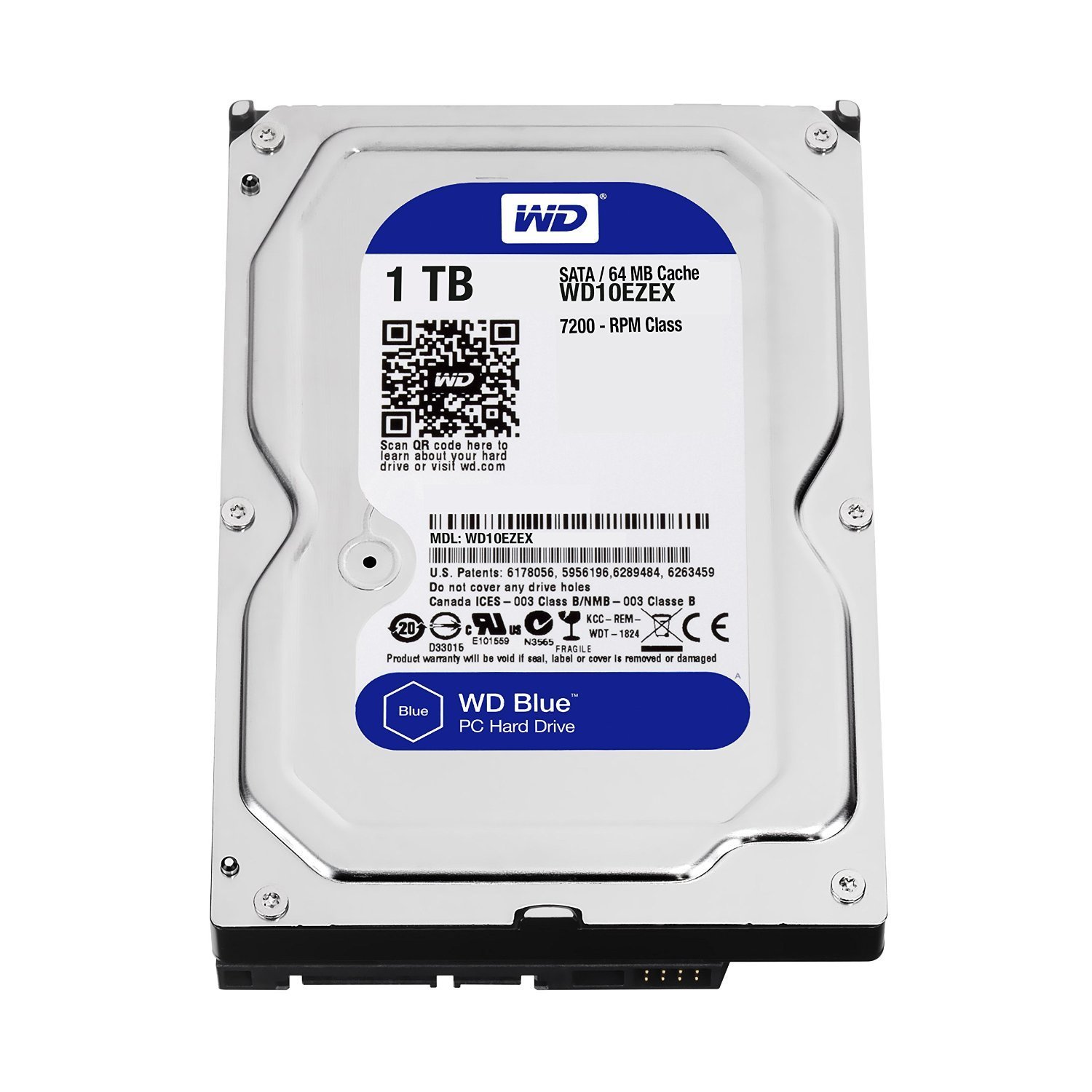 Hard disk për desktop WD Blue WD10EZEX, 1TB, 7200 RPM SATA 6 Gb/s, 64MB cache