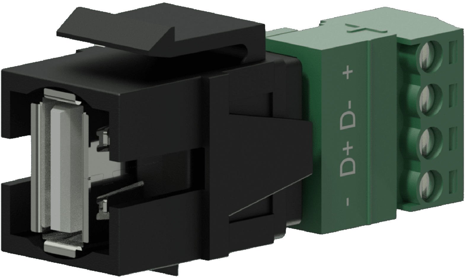 Adapter Keystone VCK625, USB 2.0 A, terminal bllok 4 pinësh, i bardhë