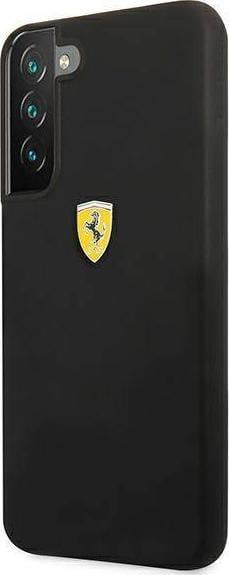 Mbështjellës telefoni Ferrari FESSIHCS22MBK On Track Silicone për Galaxy S22 Plus S906, silikon, i zi