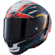Helmetë moto Alpinestars Supertech R10 Acosta LE, rrugë dhe pistë, mat, blu kuqe bardhë