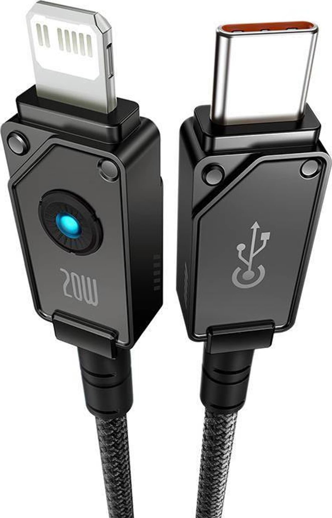 Kabllo USB C në Lightning Baseus Unbreakable, 20W, 2m, e zezë