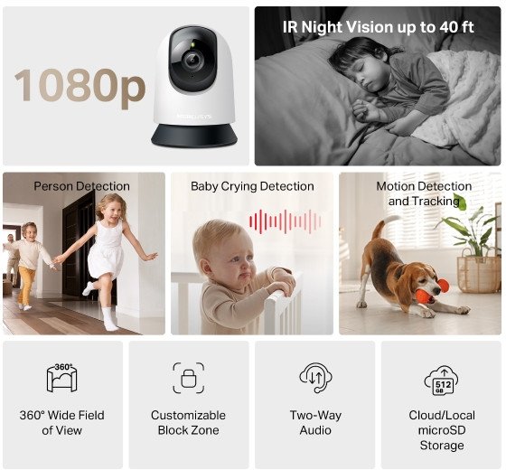 Kamerë IP Mercusys MC200, FHD 1080p, WLAN, e bardhë