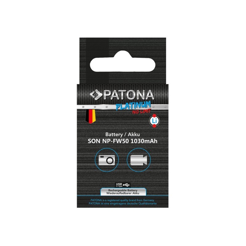 PATONA Platinum Battery with USB-C Input f. Sony NP-FW50