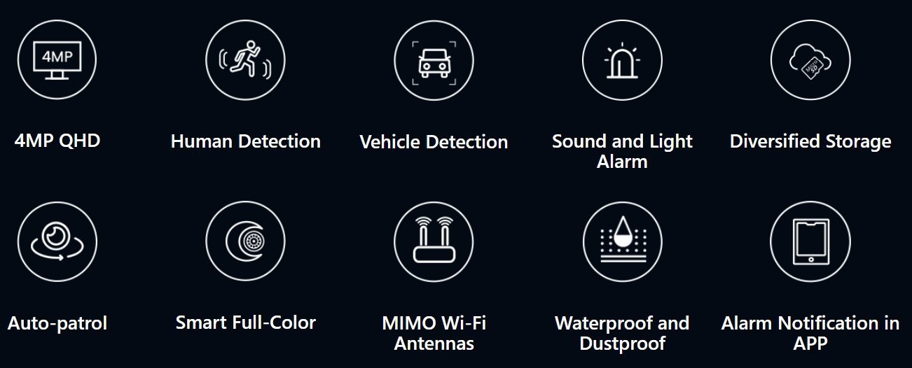 Kamerë sigurie Tenda RH7-WCA, 4MP 2560x1440, IP wireless, e bardhë