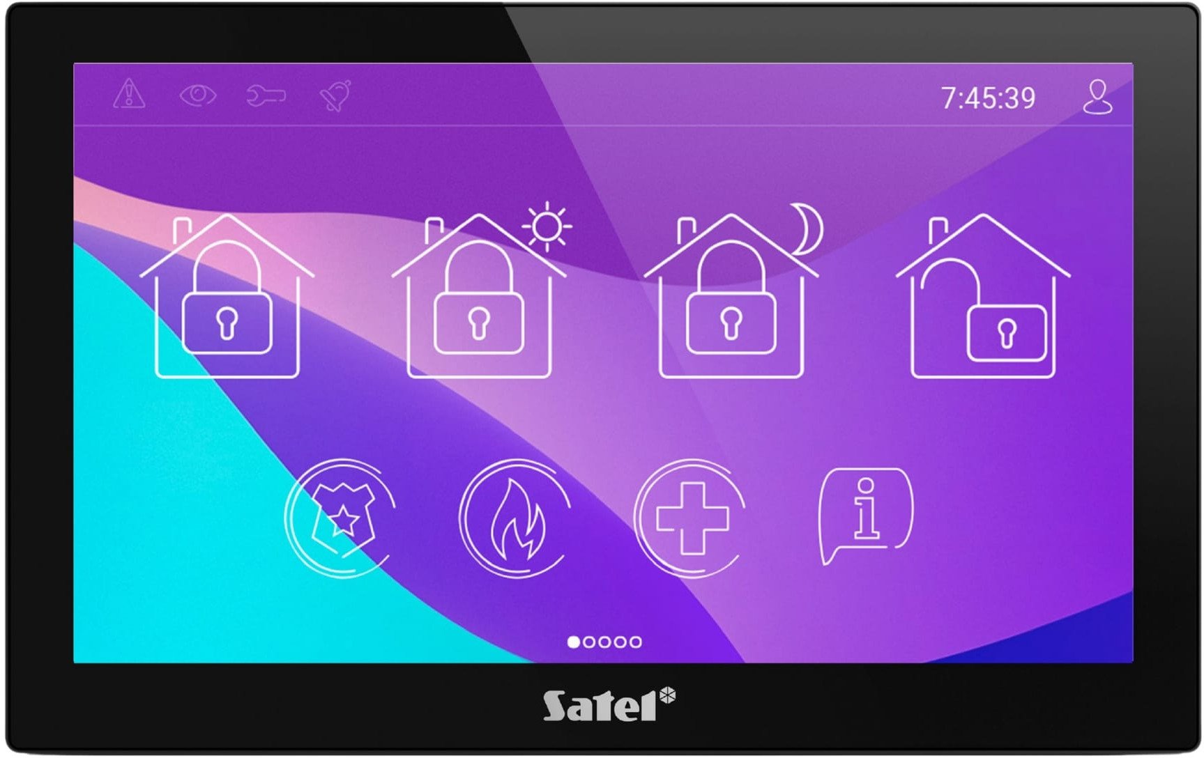 Tastierë alarmi Satel INT-TSH210-B, ekran 10", touch, e zezë