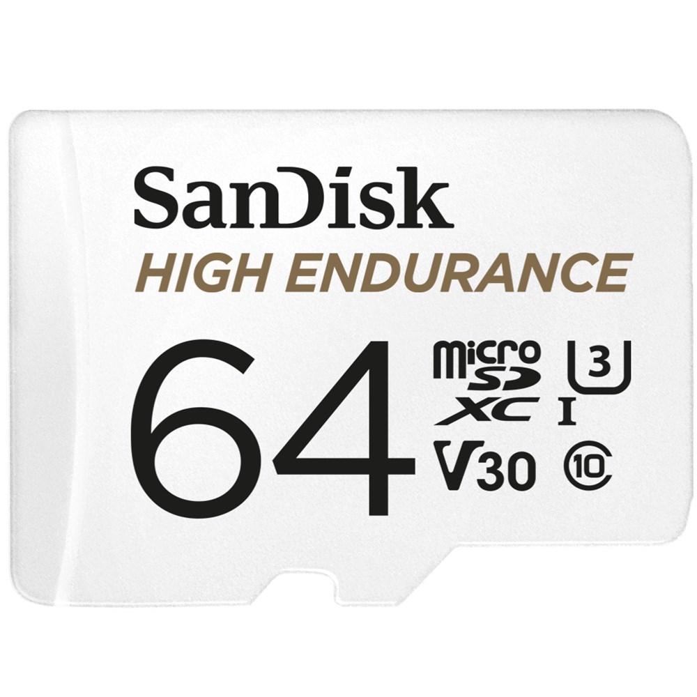 Kartë e memories SanDisk High Endurance, MicroSDXC, 64 GB, Class 10 + përshtatës SD