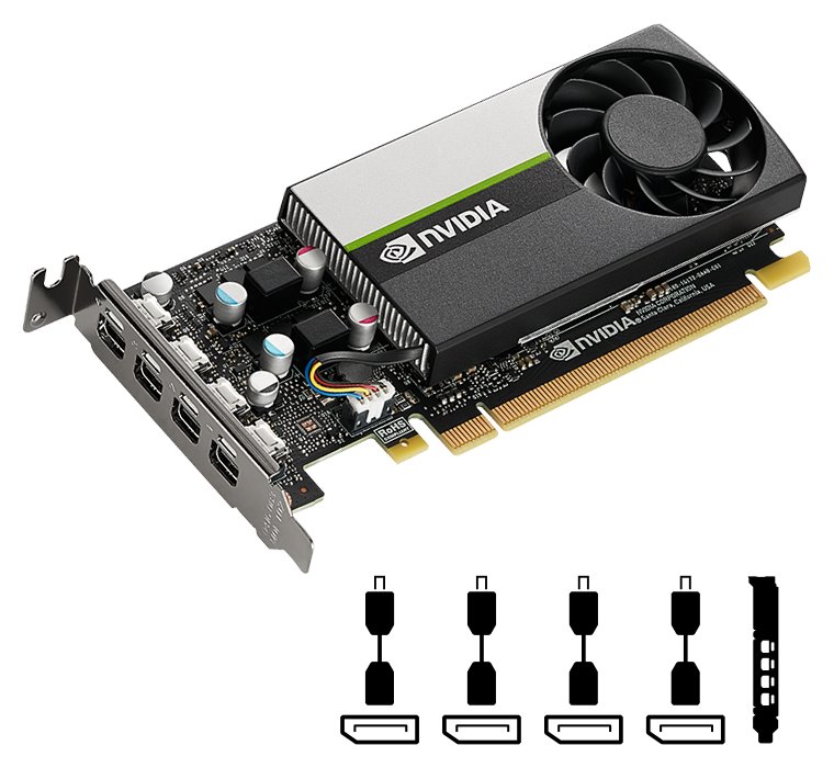 Kartelë grafike PNY VCNT1000-8GB-PB, NVIDIA T1000, 8GB GDDR6, e zezë 