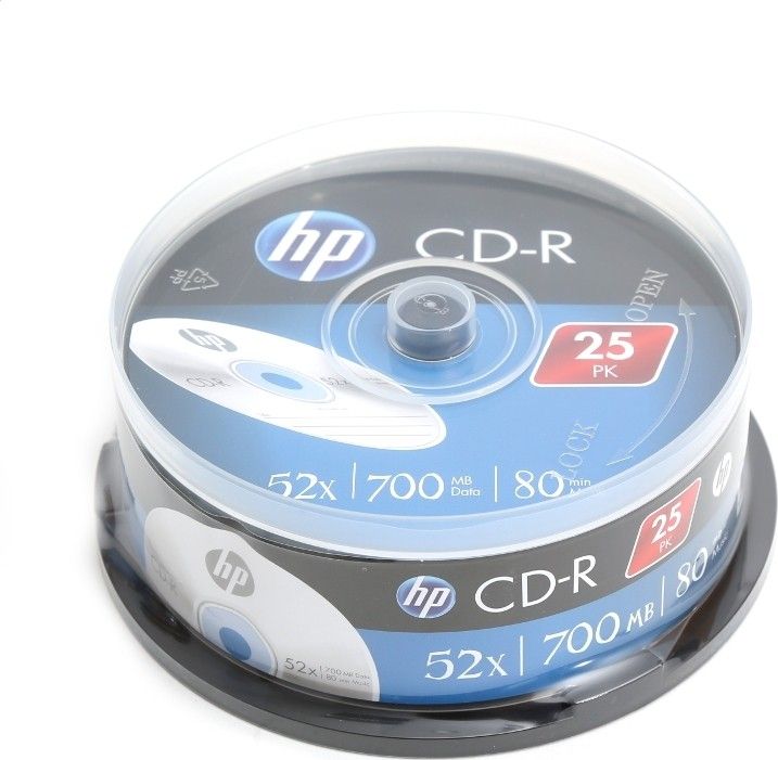 Disk CD R HP, 700MB, 52x, paketim 25 copë