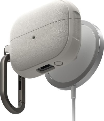 Fутрола Ringke Onyx Magnetic MagSafe за Samsung Galaxy Buds 3 3 Pro, TPU, со карабинер, топло сива