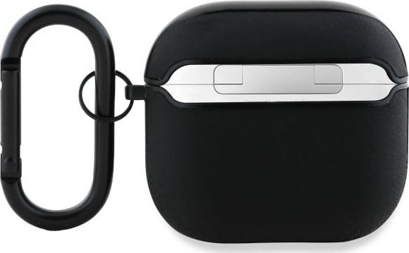 Футрола за слушалки BMW Genuine Leather за AirPods 4, природна кожа, со карабин, црна
