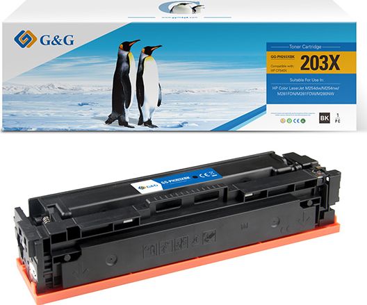 Toner G&amp;G 203X NT-PH203XBK, zëvendësues për HP Color LaserJet Pro, i zi