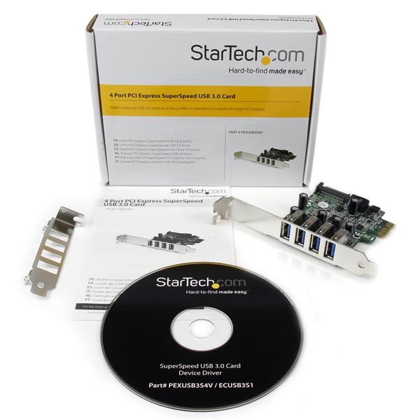 Kartë kontrolluesi StarTech PEXUSB3S4V, 4 porta USB 3.0 PCIe, i zi