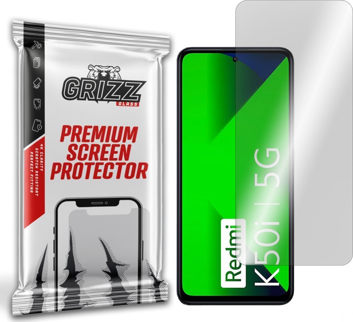 Xham mbrojtës GrizzGlass Hybrid, për Xiaomi Redmi K50i, transparent