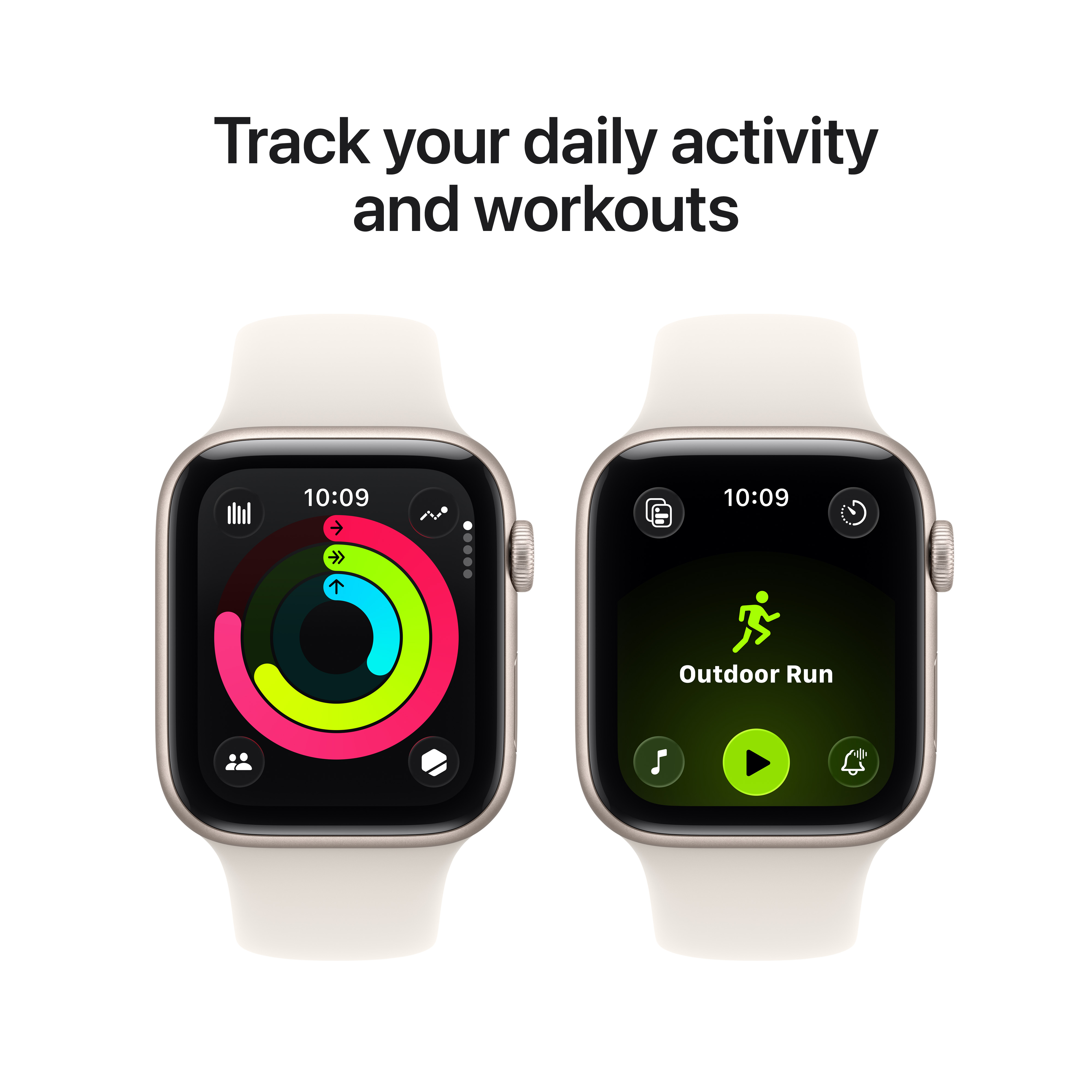 Apple Watch SE 3 GPS 40mm Starlight Aluminium Case with Starlight Sport Band, S/M