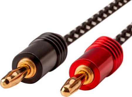 Kabllo altoparlantësh Monoprice, 14AWG, 6ft, e gërshetuar me banana plugs