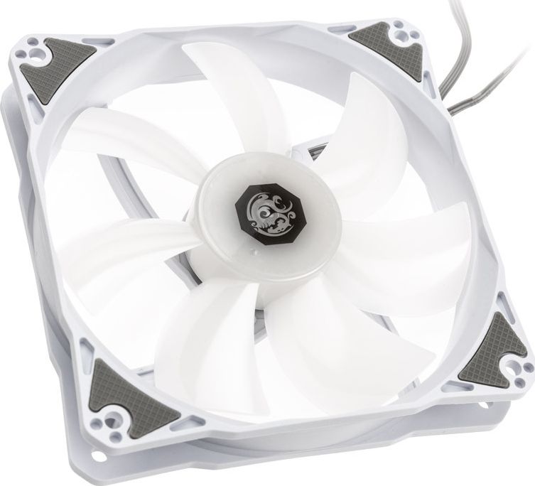 Вентилатори за компјутер Bitspower Notos 120, 3 парчиња, RGB, со хаб, бели