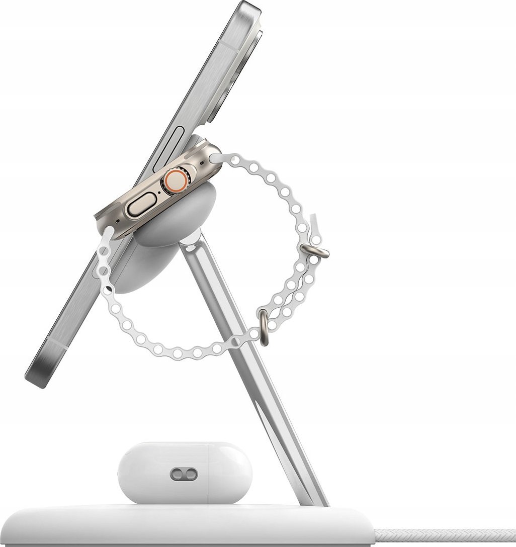 Stacion karikimi Belkin BoostCharge Pro 3 in 1, Qi2, 15W, i bardhë