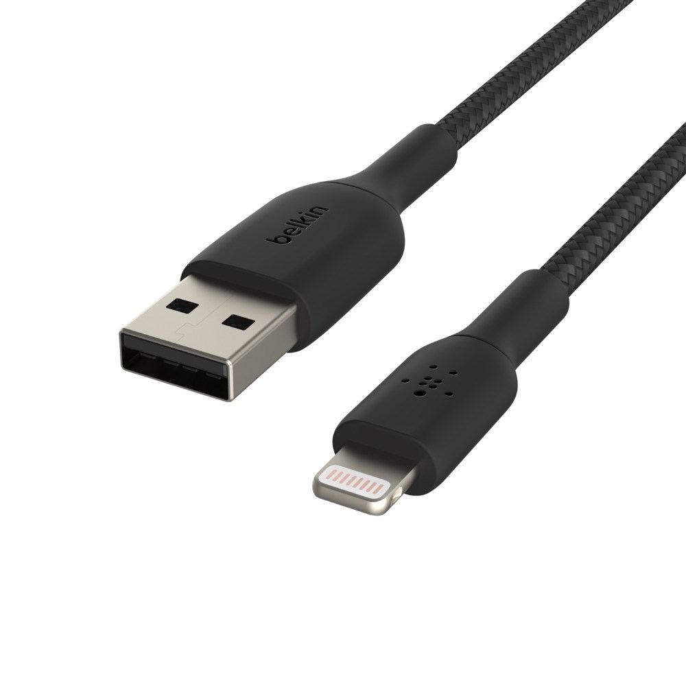 Kabllo karikimi Belkin BoostCharge, Lightning në USB-A, 6.6ft, e zezë 